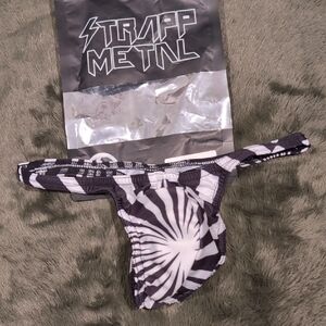 Strapp Metal Black and White Swirl Bikini Bottom